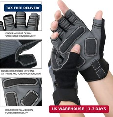XUKER Half Finger Padded Palm Gloves for Water Sports, Robust & Slip Resistant,