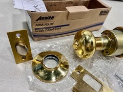 Arrow Assa Abloy Grade 2 Knob Lock Door MK 11 TA 03- Brushed Brass Gold – NEW