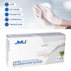 1000 JMU Latex Gloves Disposable Cleaning Gloves Exam/Medical 5 Mil Powder Free