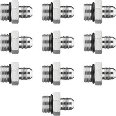 10 Pack 3/8″ JIC 37° Male x #8 SAE/ORB Male Hydraulic Hose Adapter Fittings New