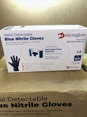 Case of 1000 Detectaglove Nitrile Gloves Size M/8 Latex & Powder Free 05/2027