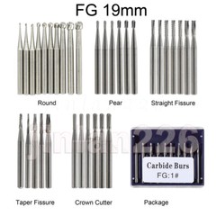 10-100Pcs Dental Carbide Burs for High Speed Handpiece Round Cone Bur Diamond FG