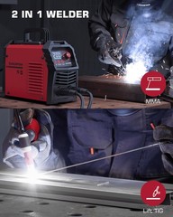 200A ARC Welder 110V/220V LED Portable Stick/Lift TIG/MMA Synergic IGBT Inverter