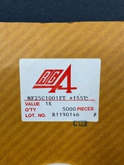 2500pcs 1K Ohm Resistor 1% MF25C1001FT Axial Through Hole KOA