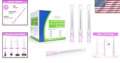 18 Gauge 1.5 Inch Disposable Needles with Caps for Scientific and Lab Dispensing