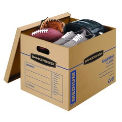 Bankers Box Medium Classic Moving Box 20 Pack, Reinforced Handles, Tape-Free