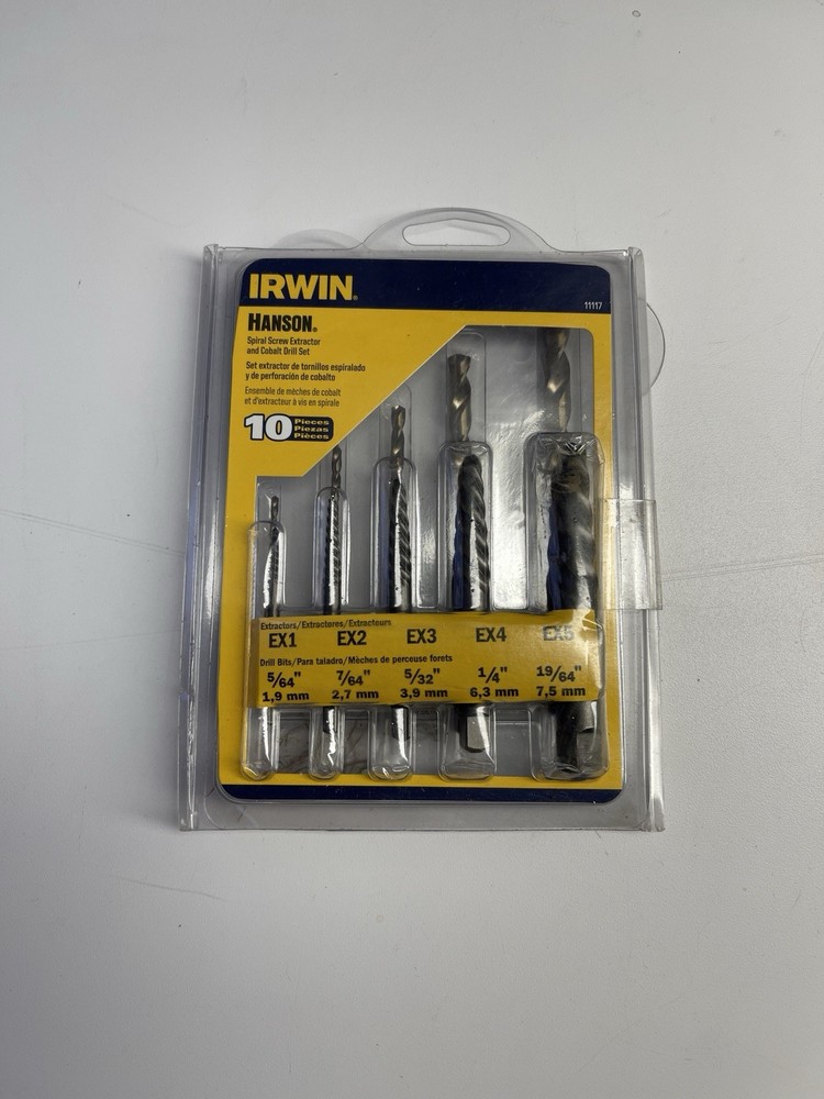 Irwin 11117 Hanson 19/64 in. S Carbon Steel Screw Extractor Kit 6 in. 10 pc