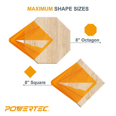POWERTEC Plastic Center Finder Tool for 8 Inch Square, Round, Octagon and 5-3/4