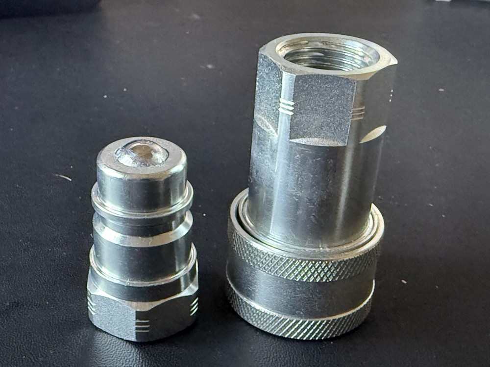 One Set 1/4″ Body 1/4″ NPT Poppet Pioneer Style Hydraulic Quick Connect Coupler