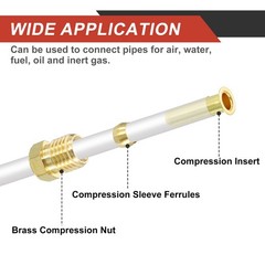 5Pcs Fit for 1/4″ Tube ID Brass Compression Fitting Tube Support