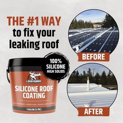 Liquid Rubber Silicone Roof Coating – UV-Reflective, No Primer Needed, One-Co…