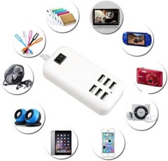 Multi 6 Port USB Hub Wall Charger Station Fast Charging Desktop AC Power Adapter