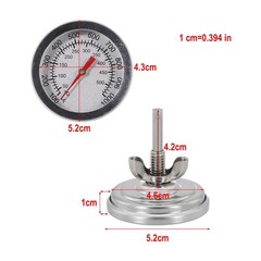 Grill Thermometer 100 ~ 1000 Fahrenheit 50??~400??/100F~1000F Color: Silver