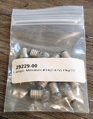 24x #14 Miniature Light Bulbs, 2.47 V, 0.3 A E10 Screw Base G-3.5 Shape