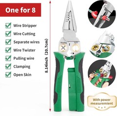 8In1 Wire Stripper Twister for Cutting and Pulling Wires, Cable Scissors,Voltage
