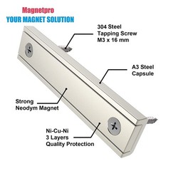 Pack of 8 Neodymium Rectangular Magnets 2.36″ x 0.53″ x 0.20″ 70 LB Pull Force