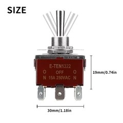 3PCS Heavy Duty DPDT ON/OFF/ON Toggle Switch 20A 125V/15A 250V Screw Terminals