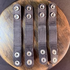 Duty Belt Keeper High Gloss Black Leather Nickel Double Snaps 7.25” (Lot of 4)