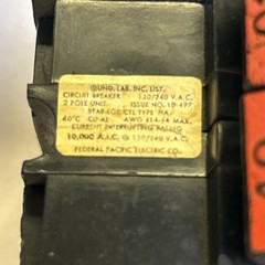FEDERAL PACIFIC,NA240,CIRCUIT BREAKER 40A 120/240V 2P LOT OF 4