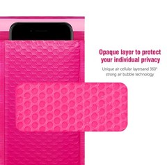HBlife 50Pcs Bubble Mailers, 4×8 Inches Self Seal Hot Pink Poly Mailers, Padded