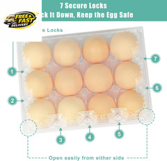 100 Packs Egg Cartons Cheap Bulk，Plastic for 12 Eggs, Clear Egg Cartons 3 * 4 ，
