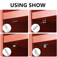120pcs Shelf Pins Kit, 4 Styles Nickel Plated Shelf Support Pegs, Plated Shelf