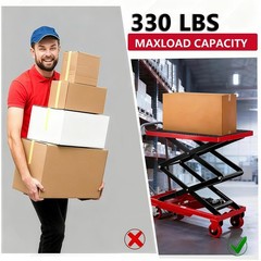 Steel Hydraulic Double Scissor Lift Table Cart 330 lbs Lifting height 50 inches