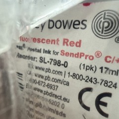 Pitney Bowes SL-798-0 Red Ink Cartridge for SendPro C/+ OEM