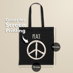 Carrywell (Not Made in China) Canvas Tote Bags In Bulk, 1 pack, Black