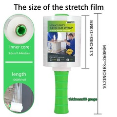 Mini Clear Stretch Wrap Film Moving 80 Gauge 5 Inch x 1000ft 4 PCS