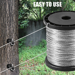 656ft Electric Fence Wire 200M Aluminum Magnesium Alloy Wire Durable 14 Gauge