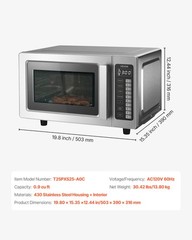 VEVOR Countertop Microwave Oven Commercial Microwave 0.9 cubic-ft 1000W Lock