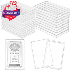 15‑Pack 1 Oz Silver Bar Holder in Transparent Acrylic Case 8mm Depth