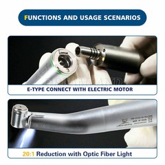 Dental 20:1 LED Fiber Optic Implant Contra Angle Handpiece SG20L Fit NSK Ti-Max