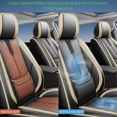 for Hyundai Sonata Seat Covers 2004-2026 Premium Waterproof Leather Airbag Full