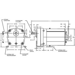 Dayton 6Z081 Ac Gearmotor, 100.0 In-Lb Max. Torque, 17 Rpm Nameplate Rpm, 115V