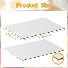 Henoyso 100 Pcs 5×7 Inch White Corrugated Cardboard Sheets – 2 mm Flat Cardbo…