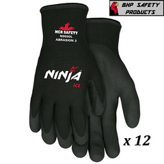 MCR MEMPHIS NINJA ICE INSULATED COLD WINTER WEATHER SAFETY WORK GLOVES 12/PAIRS