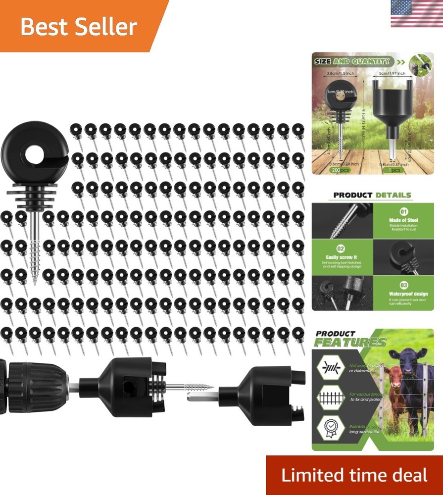 Rust-Resistant Electric Fence Insulators – 200 Pcs for Safe Animal Control