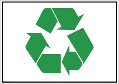 Recycle Symbol STICKER or FLEXIBLE MAGNETIC SIGN magnet Recycling 7.5×10.75″