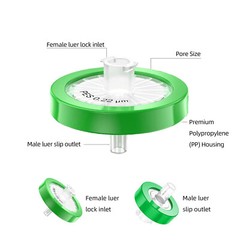Syringe Filters 0.22um Sterile PES,33mm,Hydrophilic,Lab Filters,Sample Prep,10Pk