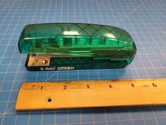 Rapid X-RAY Green Transparent Stapler Vintage Translucent Office Desktop Sweden