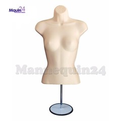 Set of Male Female Child Toddler Mannequin Torsos Flesh & 4 Hangers, 1 Stand