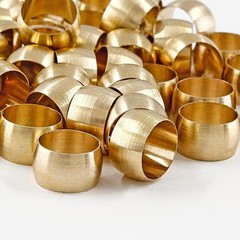 50 Pcs Brass Compression Fitting, 1/4″ Tube OD Compression Sleeves Ferrules B…