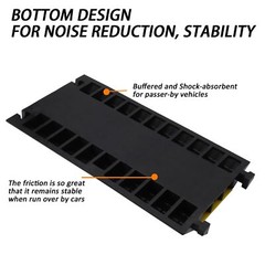 1 Pack of 3-Channel Rubber Cable Protector Ramps Heavy Duty 28000 lbs Capacity