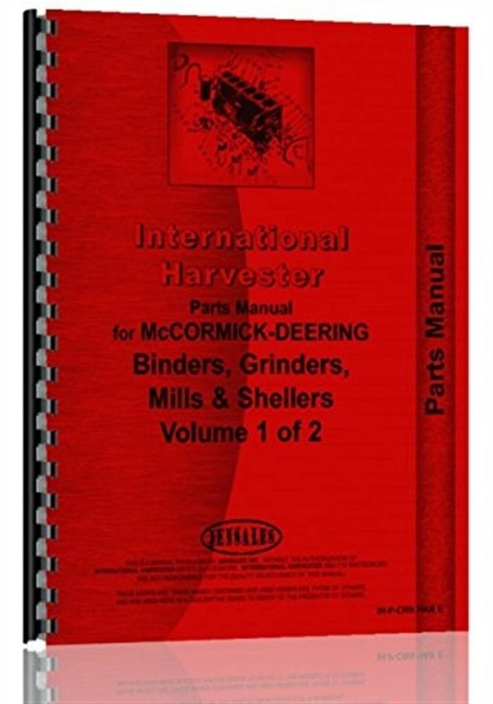 International Hammer Mill Corn Binder Ensilage Cutter Feed Grinder Parts Catalog