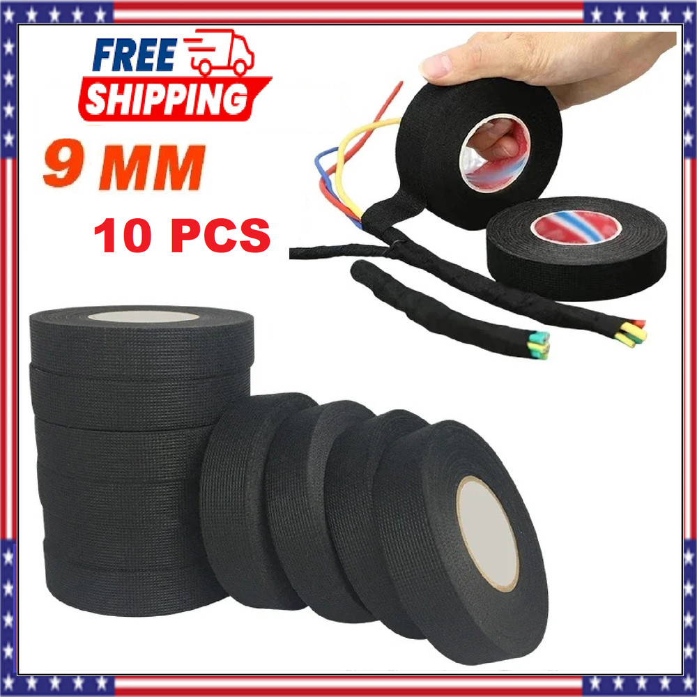 10 Rolls Cloth Tape Wire Electrical Wiring Harness Car Auto SUV truck 9mm*10m US