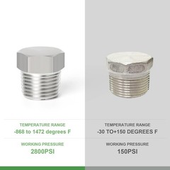 5PCS Stainless Steel Outer Hex Thread Socket Pipe Plug Fitting 3/8″ NPT Male