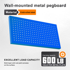 4 Pack Metal Pegboard Panels 24″ x 12″ Heavy Duty Steel Pegboard Wall Organizer