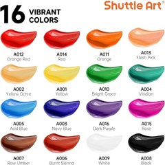 Acrylic Paint Set, 16 x12ml Tubes Artist Quality Non Toxic Rich Pigments Colors